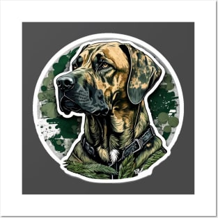 Rhodesian Ridgeback Camouflage Motif Posters and Art